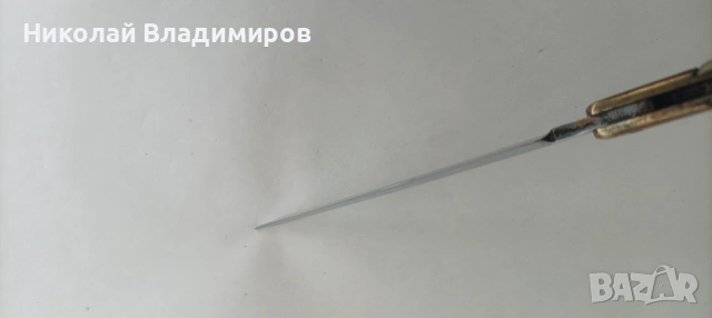 Стар бъкгарски голям 25,5 см. разгънат джобен нож ножче като нов, снимка 5 - Ножове - 53223148