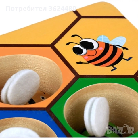 Дървена Игра Сортер за Цветове и Моторика 3565, снимка 3 - Образователни игри - 52553925