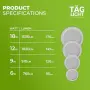 LED вграден панел за таван Ø145 мм, pack 6, 12W, IP54, CCT, снимка 7