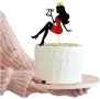 Жена Момиче Дама Лейди с корона и години картонен брокатен топер украса декорация за торта Парти , снимка 2