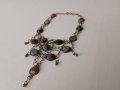 колие със полоскъпоценен камък, ретро племенно колие, ретро бижута, снимка 11