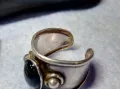 РЕТРО АРТ СТИЛ РЕГУЛИРУЕМ СКЪПОЦЕНЕН СРЕБЪРЕН ПРЪСТЕН СРЕБРО 925 с РЪЧНО ПОЛИРАН ЧЕРЕН ОНИКС 49918, снимка 10