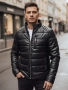 Черно мъжко изолирано кожено яке , снимка 2