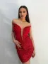 Стилна червена дамска рокля , снимка 3