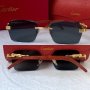 Cartier висок клас слънчеви очила Мъжки Дамски слънчеви с дървени дръжки, снимка 1 - Слънчеви и диоптрични очила - 40531947