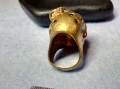 СТАР НЕО ГОТИК СТИЛ ПОЗЛАТЕН МЕДЕН ПРЪСТЕН ИНКРУСТИРАН с КАМЪНИ АМЕТИСТ и ЕМАЙЛ 40404, снимка 10