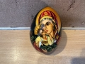 голямо дървено рисувано руско яйце"Богородица с младенеца"/, снимка 7