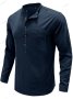 Мъжка едноцветна риза с дълъг ръкав Defender Performance Henley, 6цвята - 023, снимка 4