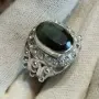 Мъжки сребърен пръстен проба 925 с камък лудвигит перидот 9 карата , снимка 4