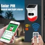 Tuya WiFi соларен външен PIR алармен датчик движение със звукова и светлинна сигнализация, снимка 1