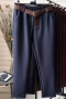 Еластичен панталон с прави крачоли и колан 7064, снимка 4