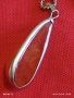 Сребърен ланец плетка тип КОРАБНО ВЪЖЕ и висулка с КЕХЛИБАР ювелирна изработка 47258, снимка 7