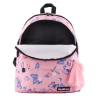 Ученическа чанта, My Way, Pink Blue Butterflies, С бандана и подсилен гръб, Розова/ пеперуди, снимка 2 - Раници - 41859089