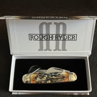 Отличен ловен нож с 4 остриета. Rough Ryder Kamp King Cinnamon (RR2424), снимка 4 - Ножове - 42699820