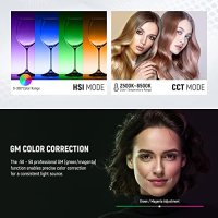 Нов комплект фотографско видео осветление NEEWER 2 броя RGB1200 LED видео лампа, снимка 4 - Светкавици, студийно осветление - 42268227