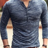 Нова модна мъжка тениска с дълги ръкави, 5цвята - 023, снимка 2 - Тениски - 40850808
