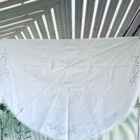 Красива кръгла бяла покривка памук, снимка 11 - Покривки за маси - 41711597