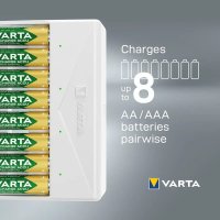 Универсално и бързо зарядно устройство VARTA до 8 батерии АА или ААА, снимка 5 - Друга електроника - 41018506
