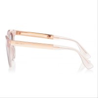 Jimmy Choo - Vivy - Pink Round Framed Sunglasses with Detachable Jewel Clip On, снимка 7 - Слънчеви и диоптрични очила - 40350753