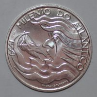 Сребърна монета 1000 ескудо 1999 г , снимка 2 - Нумизматика и бонистика - 41390761