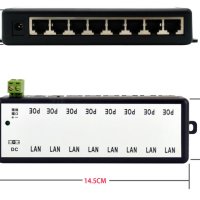 8хPort Poe Switch Injector 8хПорта DC Мрежови IP Камери NVR 8хПортов Суич от които 8хПорта POE 9~48V, снимка 2 - IP камери - 41310858