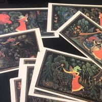 Василиса Прекрасна  16 броя илюстровани картички от известния руски илюстратор Александър Куркин , снимка 4 - Колекции - 41465038