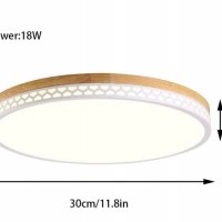 LIWENGZ Дървена LED таванна светлина, снимка 3 - Лампи за таван - 34301378