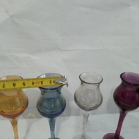 Ретро стъклени чашки чаши цветно стъкло  , снимка 2 - Други ценни предмети - 35985465