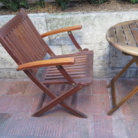  Градински мебели от тиково дърво- маса ,2бр. стол, снимка 2 - Градински мебели, декорация  - 44821202