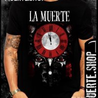 Тениска с щампа LA MUERTE RED CLOCK, снимка 1 - Тениски - 36333907