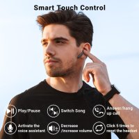 Aoslen Безжични слушалки, Bluetooth 5.3 IPX7 водоустойчиви черни, снимка 2 - Bluetooth слушалки - 44168599