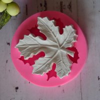 3D Релефно голямо есенно листо силиконов молд форма фондан шоколад гипс , снимка 1 - Форми - 40752313