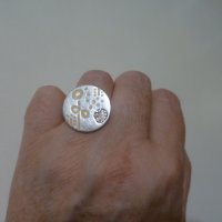Красив сребърен пръстен с емайл и цирконий, снимка 3 - Пръстени - 44147792