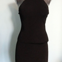 Еластична дизайнерска рокля с кожен ефект "Gestuz"® / унисайз , снимка 3 - Рокли - 36225328