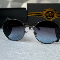 Dita 2023 мъжки дамски слънчеви очила кръгли с кожа 3 цвята, снимка 6 - Слънчеви и диоптрични очила - 44749914