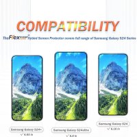 Flexklearglass® Хибриден стъклен протектор за Samsung Galaxy S24 5G комплект за автомат. инсталиране, снимка 8 - Фолия, протектори - 44200918