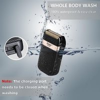 Нова миеща се безжична електрическа акумулаторнa самобръсначка за мъже грижа лице кожа красота, снимка 5 - Електрически самобръсначки - 41848230