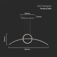 LED Полилей 30W Черен Неутрално Бяла Светлина, снимка 5 - Полилеи - 40758294