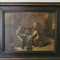 Стара Барокова Картина Adriaen Brouwer 1635 г., снимка 1 - Антикварни и старинни предмети - 35802213