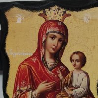 Икона Света Богородица Царица 20х27см., снимка 2 - Икони - 41621759