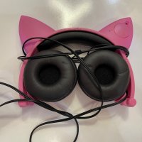 Розови слушалки тип “котка” , снимка 3 - Слушалки и портативни колонки - 39794797