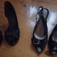 Черни елегантни ПОДАРЪК, снимка 3 - Дамски обувки на ток - 41042675