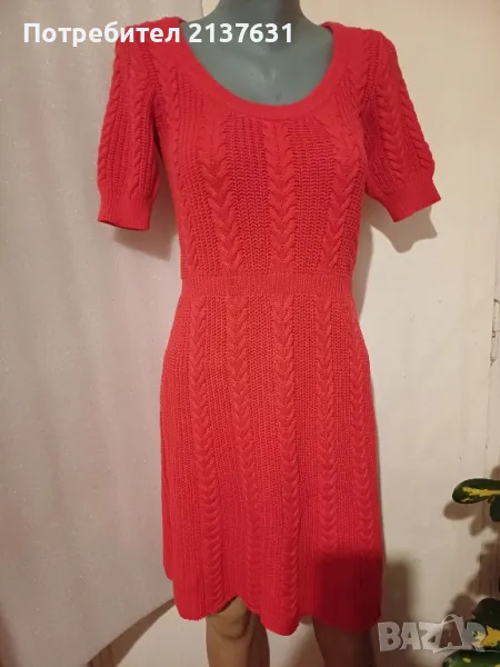ПЛЕТЕНА ЧЕРВЕНА  РОКЛЯ  KENVELO -  Размер М, снимка 1