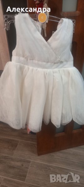 Официална бебешка бяла рокля, снимка 1