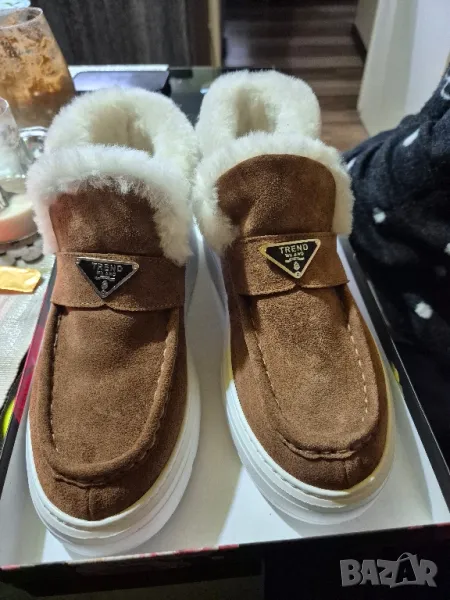 Trend Milano ест.велур и ест.вълна боти, снимка 1
