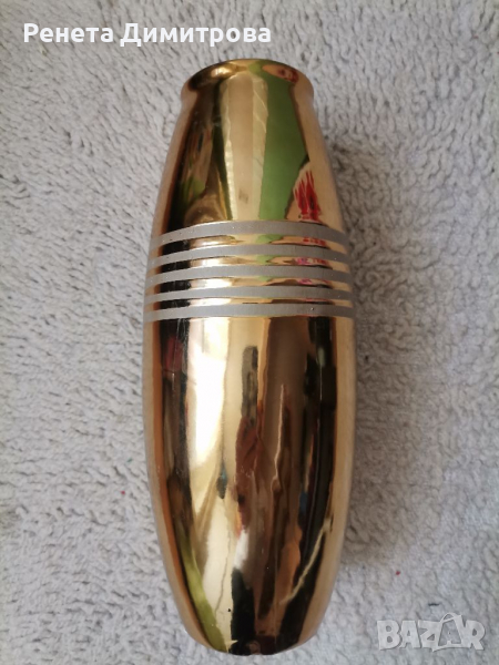 Златиста огледална ваза 32 см. , снимка 1