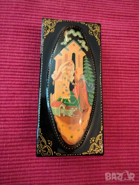 Стара руска лакирана кутийка, авторска, СССР. , снимка 1