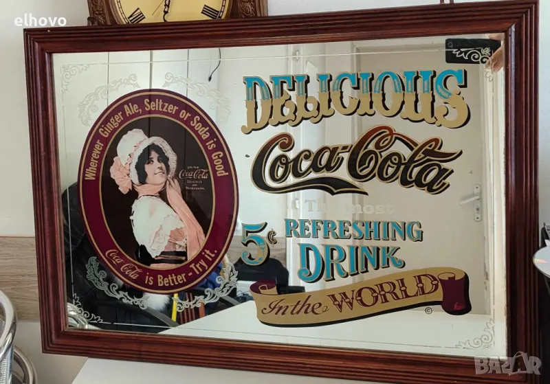 Ретро огледална табела на Coca Cola, снимка 1