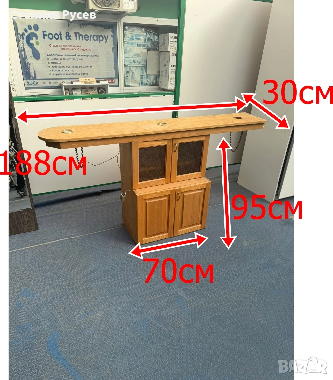 2612 дървен шкаф от кухня 95/70см + висящо осветление цена 70 лв или 35,79евро смр - дървен чамов ма, снимка 1