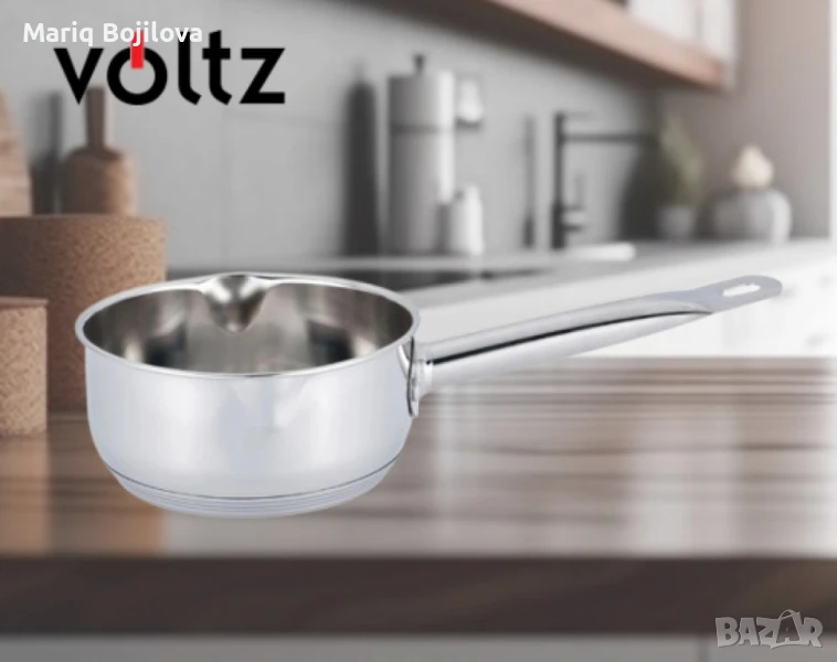 Касерола Voltz ,16 см, 1.4 литра, Инокс, снимка 1